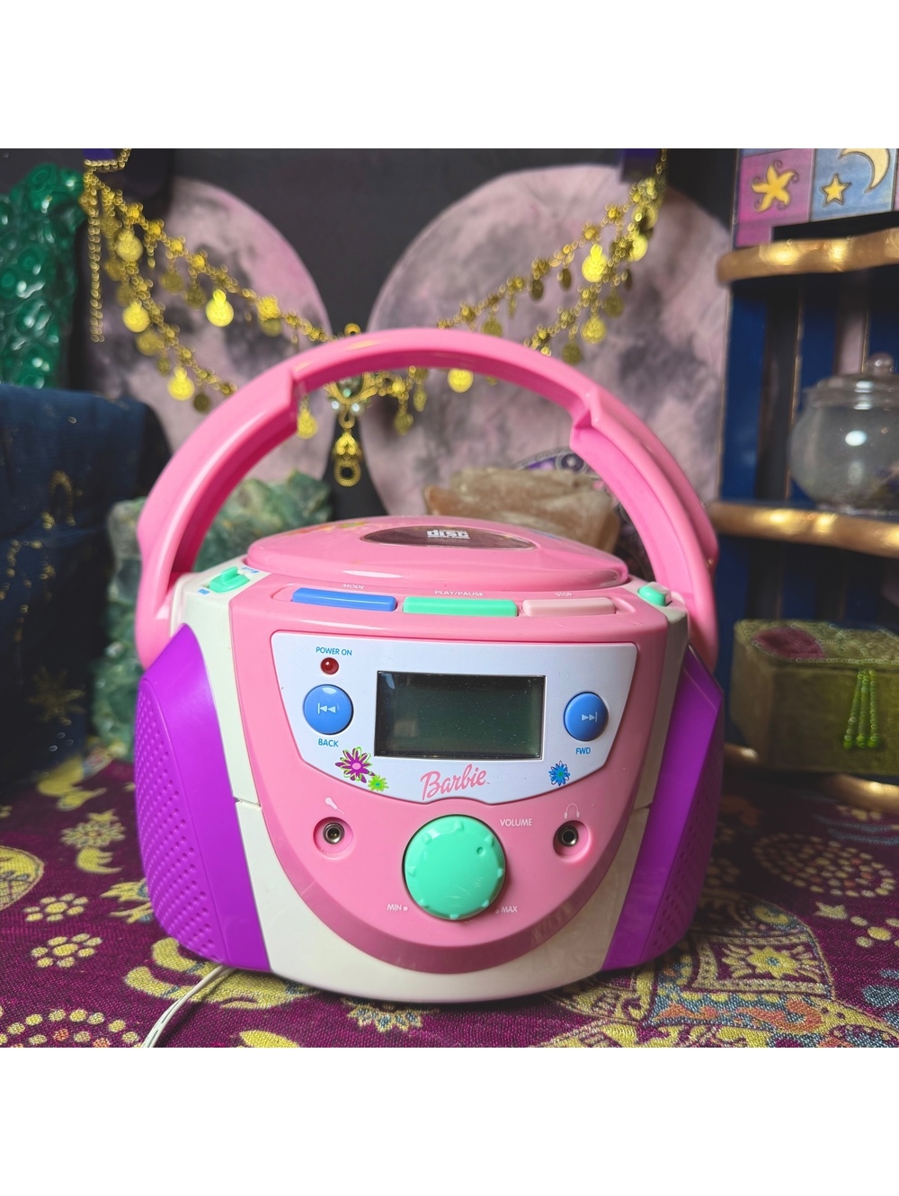 Vintage 2000’s Barbie CD Player Boombox Microphone Output